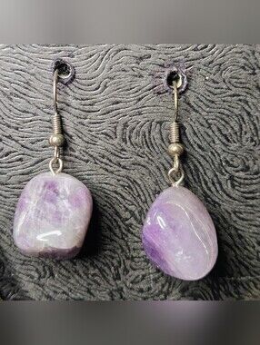 Amethyst Purple Stone Drop Earrings